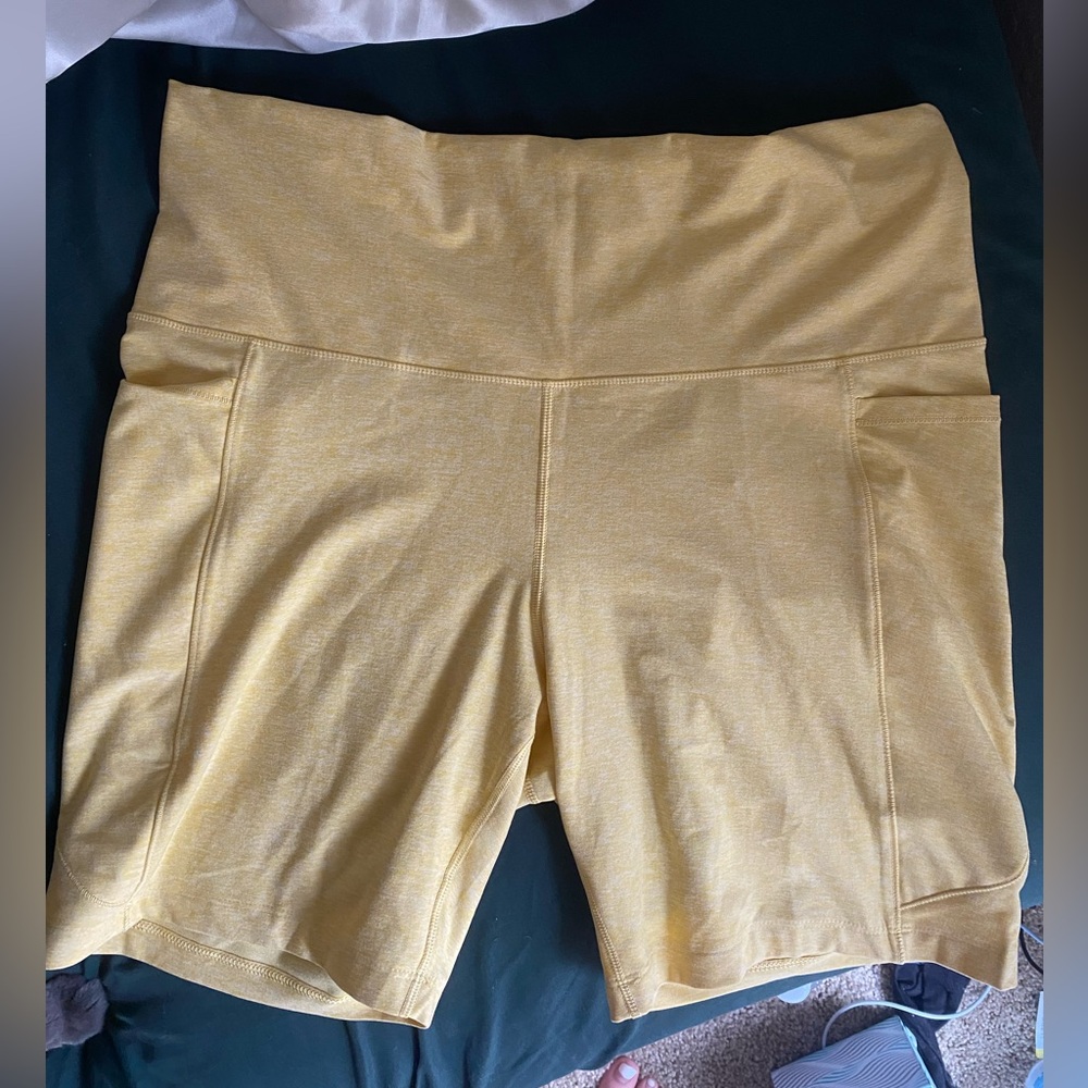 Cala yellow super comfy biker shorts with pockets